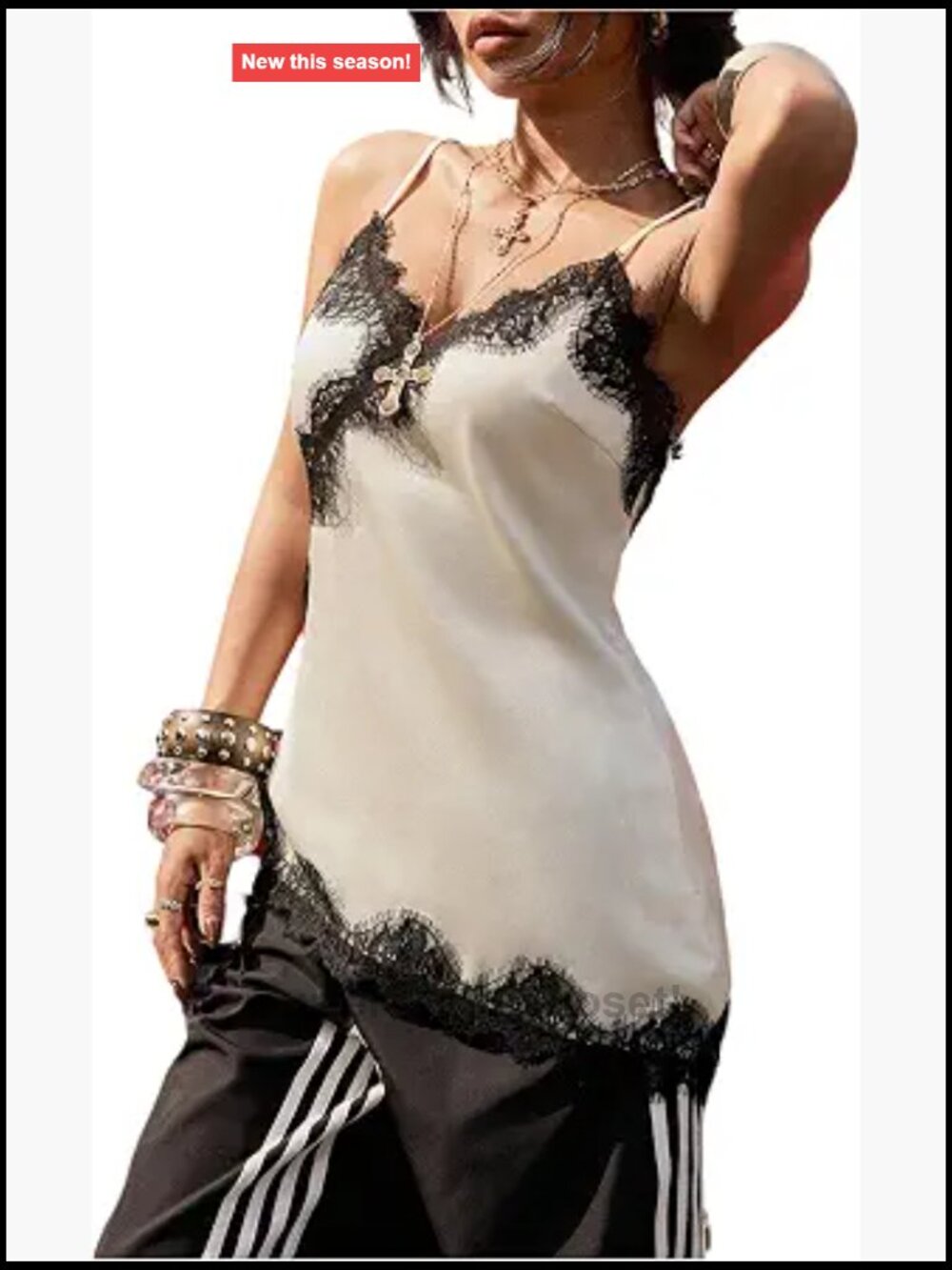 Women's Satin Lace V-Neck Camisole Top Sleeveless Asymmetrical Y2K Party Going